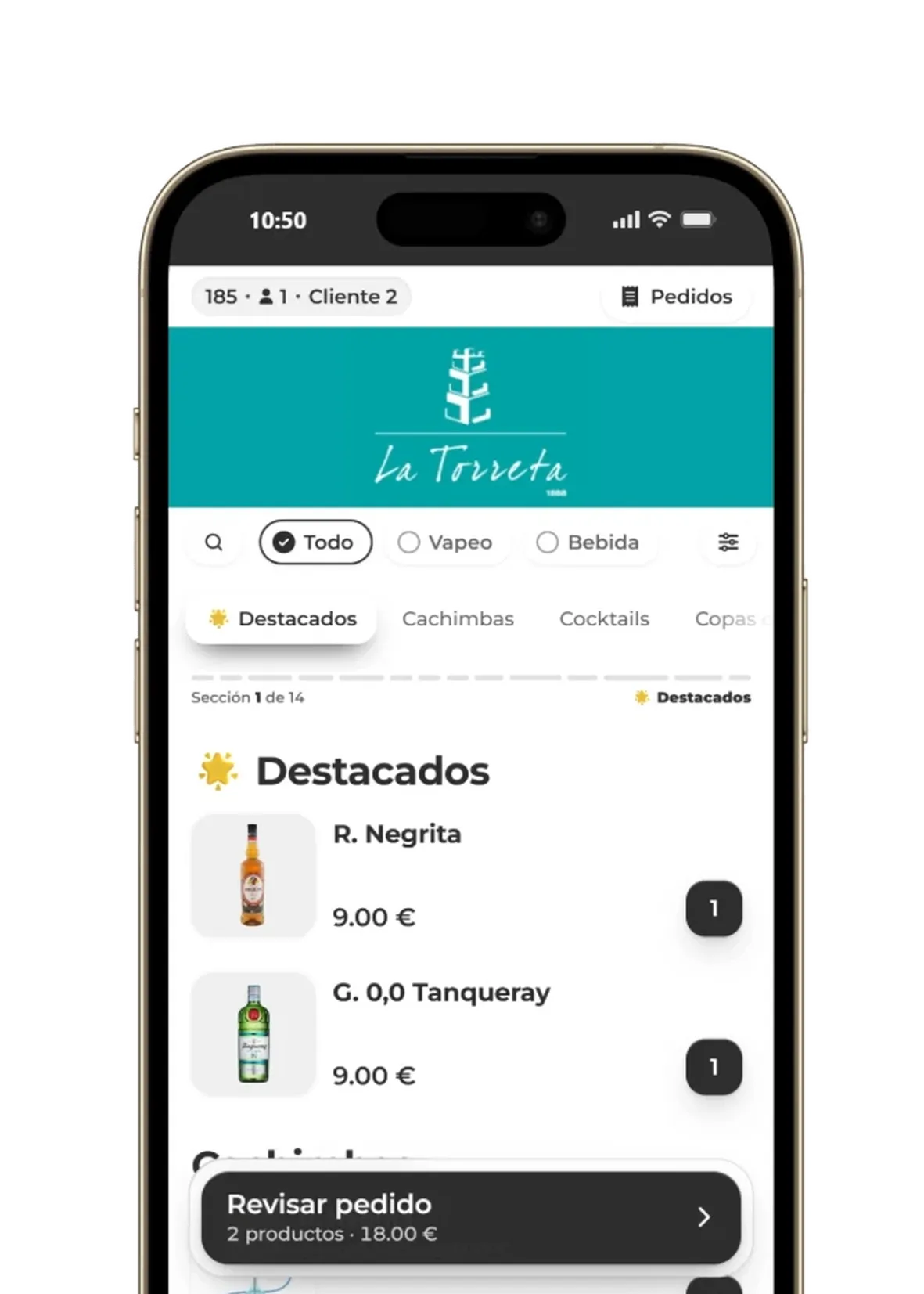 Pedir y pagar desde la mesa con QR en el pub La Torreta con Lymon